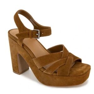 Splendid Brown Suede Platform Sandal